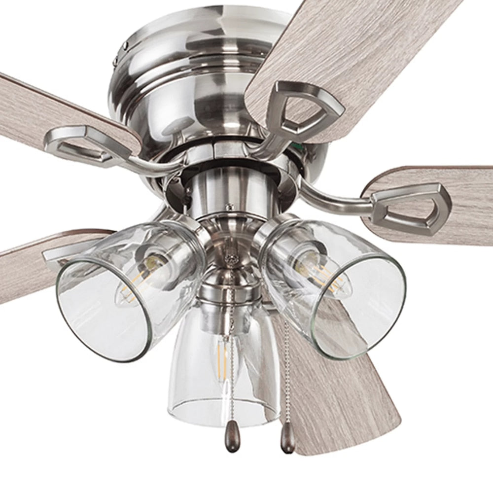 42"Renton Indoor Ceiling Fan, Brushed Nickel Ceiling Fans Room Decor Home Fan  Ceiling Fan with Led Light