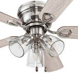 42"Renton Indoor Ceiling Fan, Brushed Nickel Ceiling Fans Room Decor Home Fan  Ceiling Fan with Led Light