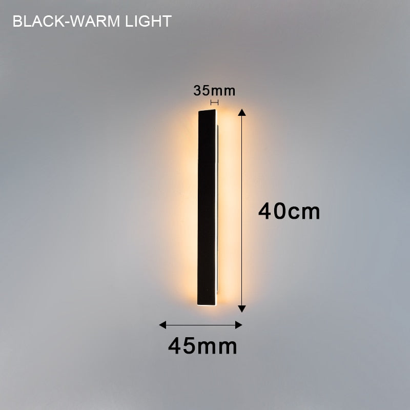 Modern Outdoor LED Wall Lamp 110V 220V Long Wall Light IP67 Waterproof Outdoor Lighting Garden Villa Porch Sconce Lamp Luminaire