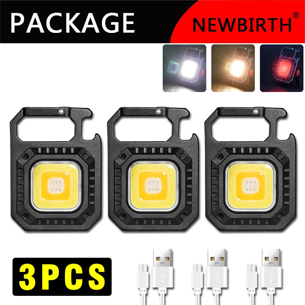 Multifunctional Mini Glare COB Keychain Light USB Charging Emergency Lamps Strong Magnetic Repair Work Outdoor Camping Light