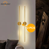 One pair LED Wall Lamp Modern Gold LED Wall Sconce living room home decor wall light for Stairway corridor 60/100cm 2pcs
