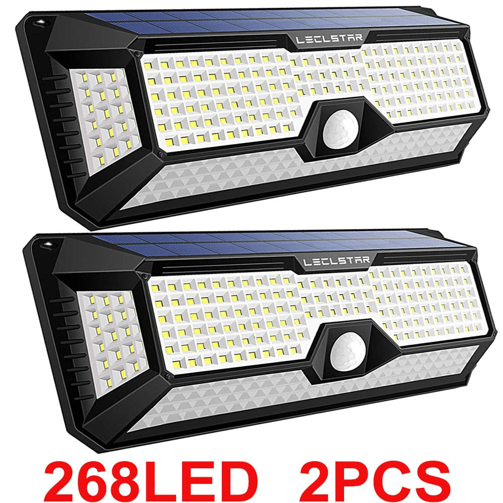 268 LED Reflector Solar Power Outdoor Light for Garden Decor Motion Sensor Street Wall Lamps Waterproof Patio Lighting Spotlight