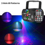 RGB Mini DJ Disco Laser Light Projector USB Rechargeable LED UV Sound Strobe Stage Effect Wedding Xmas Holiday Party Lamp
