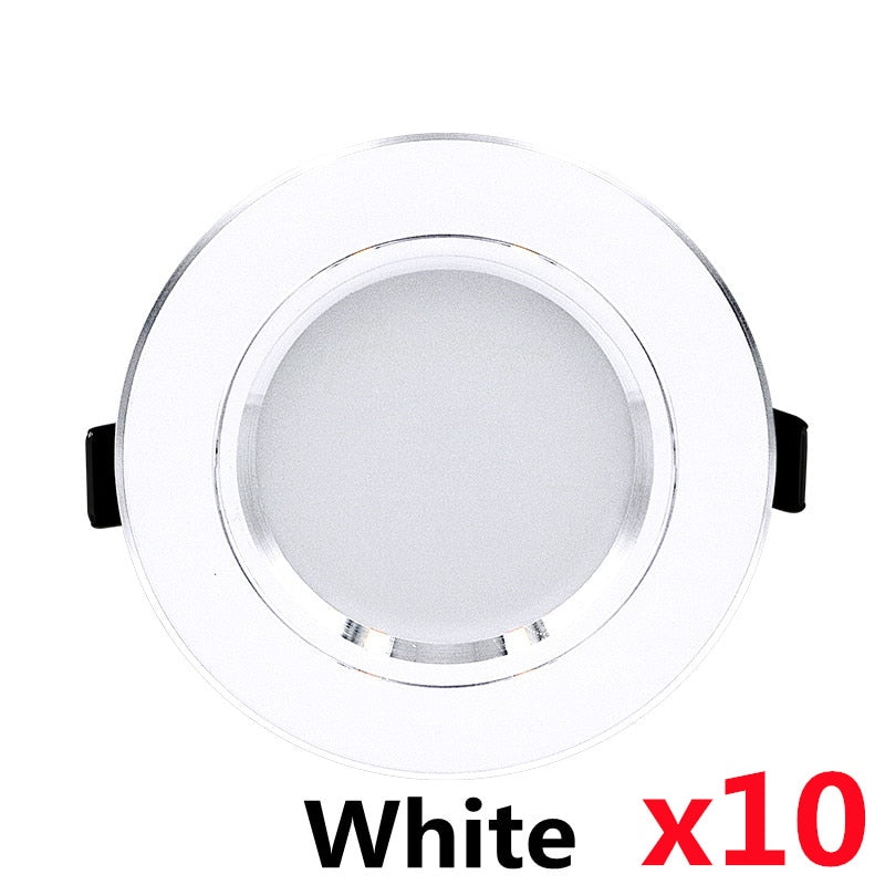 10pcs/lot LED Downlight 5W 9W 12W 15W 18W Recessed Round LED Ceiling Lamp AC 220V-240V Indoor Lighting Warm White Cold White