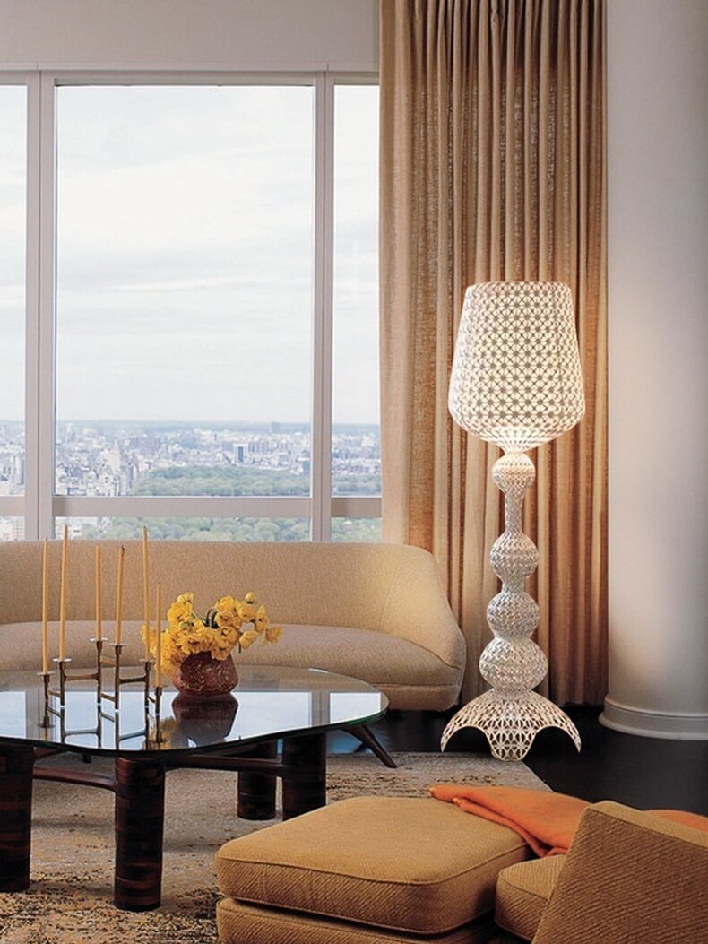 Italy Design Kartell Kabuki Table Lamps Acrylic Desk Lights Art Decor LED Standing Light Living Room Bedroom Hollow Floor Light