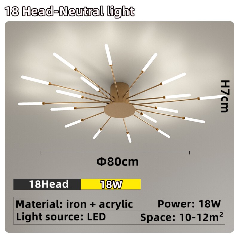 Led Firework Chandelier Dimmable For Living Room Bedroom Modern Ceiling Chandelier Dining Room Ceiling Lamp With Remote Control