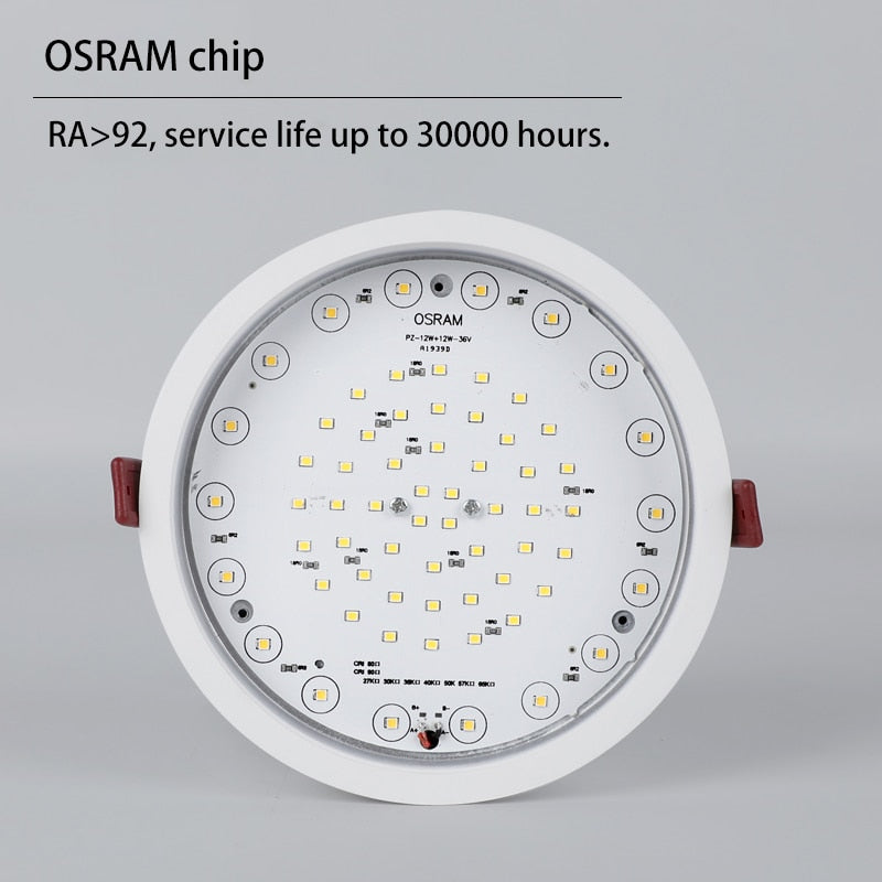 Led Spotlights Round Downlight Recessed Ultra-thin Grille Lamp Aluminum Ceiling Spot Light 7W 12W 18W 24W 36W Foco Lighting