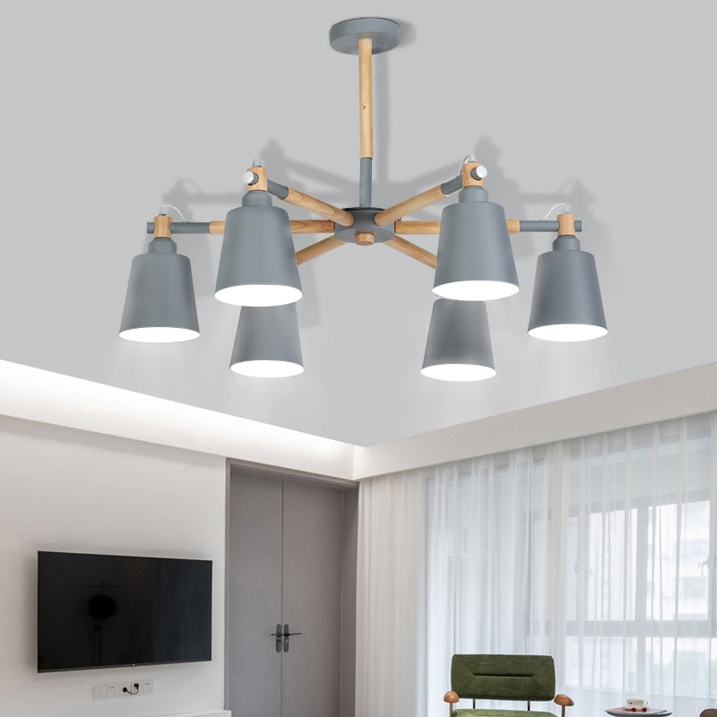 Nordic Chandelier Macaron Pendant Lights Modern Chandelier Lighting for Living Room Bedroom Loft Ceiling Lamp E27 Bulbs
