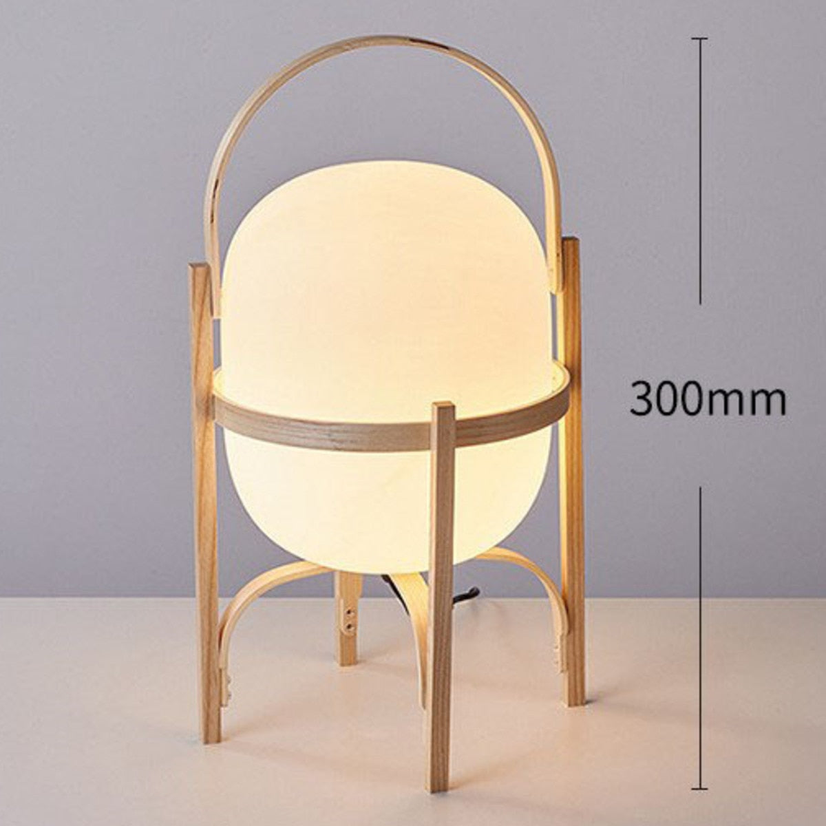 Modern Solid Wood Floor Lamp Wooden Basket Glass Table Lamp Personality Creativity Simple Japanese Home Stay Bedside Living Room