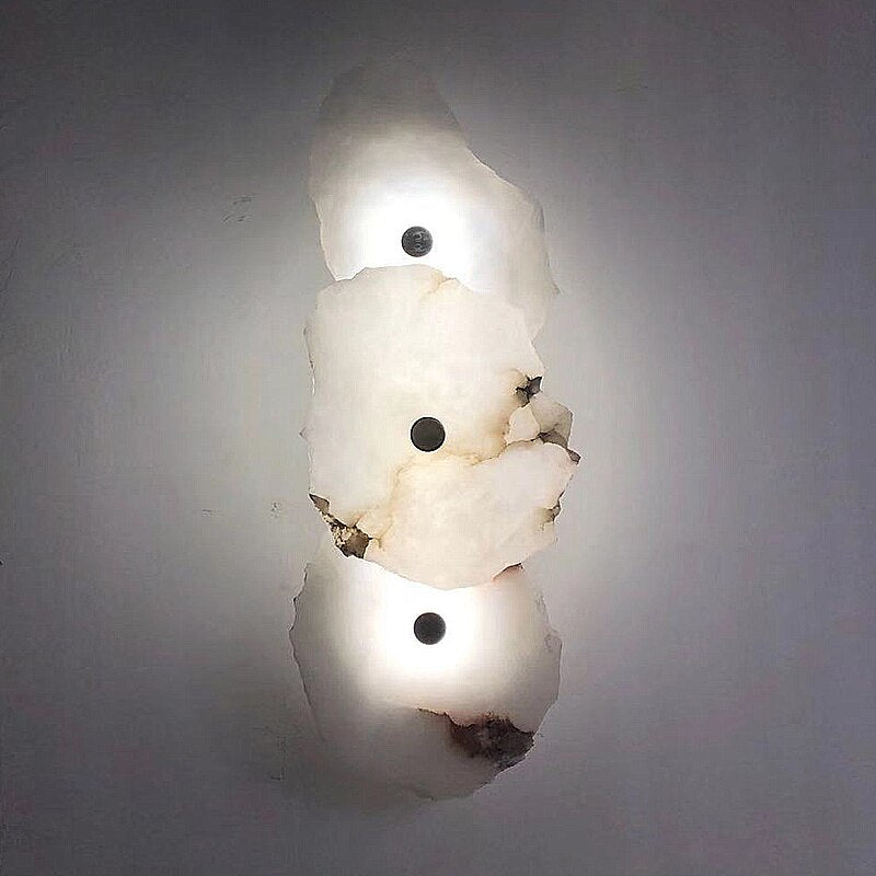 Natural Marble LED Wall Lamp Copper Luxury Novelty Lighting Sconce For Bedroom Living Dining Room Wall Decors Modern Art Design