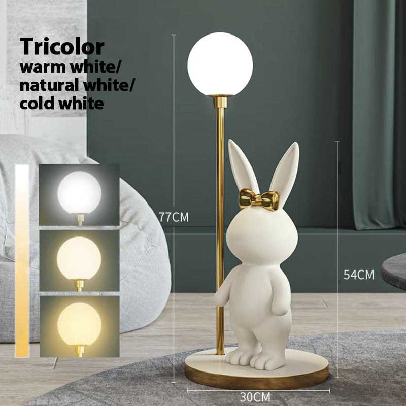 Floor Lamp Nordic Modern Fashion Coffee Table Chirdren Lights E27 Boy and Girl Room Bedroom LED Rabbit Floor Lamp Fixture Led