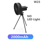 Multifunction Portable Electric Camping Fan Rechargeable Desktop Tripod Stand Cooling Ceiling Fan with LED Outdoor Dropshipping