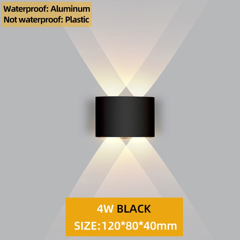 Up and Down LED Wall Lamp Waterproof IP65 Aluminum Interior Wall Light For Bedroom Living Room Corridor Indoor Outdoor Lighting