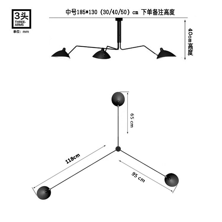 Nordic DaWn Spider Serge Mouille LED Wall Light Rotary Long Pole Wall Lamps for Living Room Bedroom Decor Sconce Light Fixtures