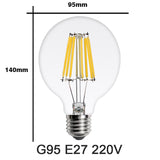 2Pcs E27 E14 Retro LED Edison Bulb 220V Light Bulb C35 A60 ST64 G45 G80 G95 Vintage LED Filament Lamp Glass Bulb Candle Light