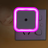 Mini LED Night Light EU/US Plug-in Dusk to Dawn Sensor Wall Nights Lamp Square for Bedroom Hallway Stairs Corridor 110V 220V