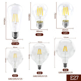 4pcs/lot LED Candle Bulb C35 ST64 Vintage Lamp E14 LED E27 A60 G95 G125 AC220V LED Globe 2W 4W 6W 8W Filament Edison Light Bulbs