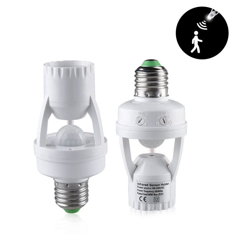 E27 Lamp Base with PIR Motion Sensor
