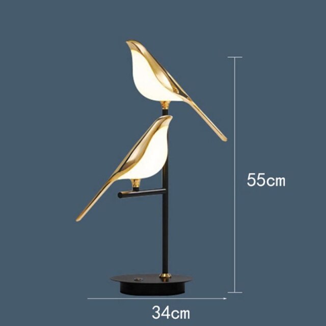 Nordic Magpie Bird LED Wall Lamp Parlor Bar Bedside Hanging Light Fixture Novelty Rotatable Wall Bedroom Foyer Sconce
