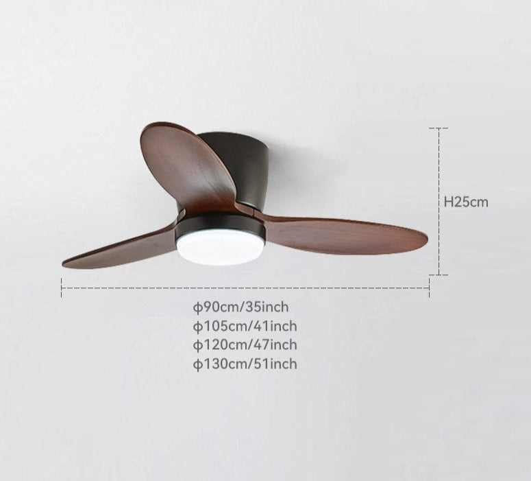 35Inch Design Fan Modern Floor Wood Dc Ceiling Fan Lamp With Remote Control Indoor Solid Wood LED light Fans For Home Ventilation