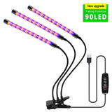 LECLSTAR USB Powered LED Grow Light Full Spectrum Plant With Timer Control Phyto Lamp DC12V Fitolamp for Seedling Flower Tent