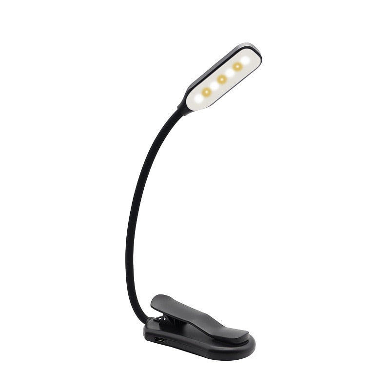 USB Rechargeable Adjustable LED Book Light With Goosenecks Clip 7 LEDs Flexible Night Reading Desk Lamp Table Read Night Light
