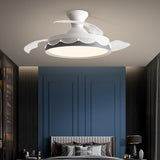 Modern Led White Ceiling Fans With Light Low Floor 36inch 42 Inch Remote Control DC Motor 36W Simple Fans Lighting Living Room