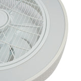 Acrylic Enclosed Round Ceiling Fan with Light and Remote Control Invisible Blades for Bedroom