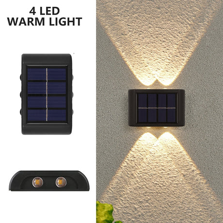 LED Solar Wall Lamp Outdoor Wall Light Ip65 Waterproof Garden Decoration Balcony Yard Street Decors Lamps Outside Sunlights