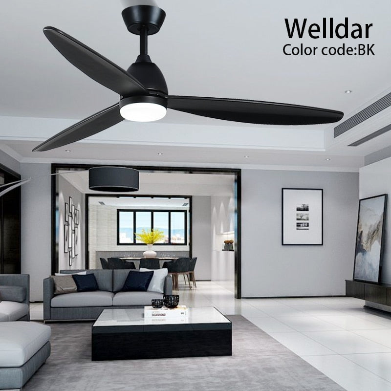 60 Inch Led Ceiling Fan Lamp Roof Home Fans Modern Indoor Decorate Wooden Blade Dc Ceiling Fan With Remote Control Ventilador