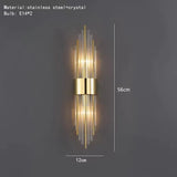 Clear Crystal LED Wall Lamp E14 Bulb Stainless Steel Wall Lights For Foyer Bedroom Aisle Dining Room Gold Black Sconces
