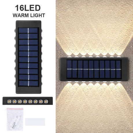 LED Solar Wall Lamp Outdoor Wall Light Ip65 Waterproof Garden Decoration Balcony Yard Street Decors Lamps Outside Sunlights