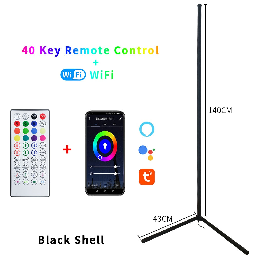 RGB LED Floor Lamp Living room Corner Lamp Smart APP Remote Control Modern Atmospheric Standing Stand Light Christmas Decor