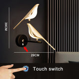 LED Golden Bird Wall Lamp Parlor Bar Bedside Hanging Light Novelty Rotatable Wall Lamp Bedroom Bedside Indoor Sconce