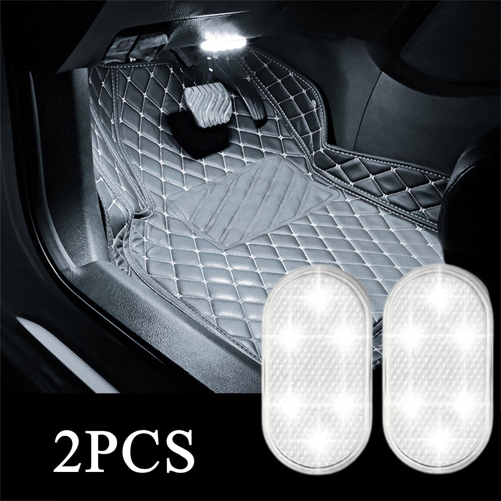 2PCS LED Interior Car Light Wireless Interior Lights Car LED Touch Lights Auto Roof Ceiling Lamp USB Charging Reading Lamps