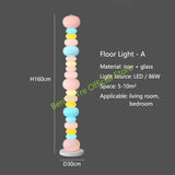 Candy String Rainbow LED Floor Lamp Nordic Novelty Glass Floor Light For Children Living Room Bedroom Vertical Lighting Fixtures