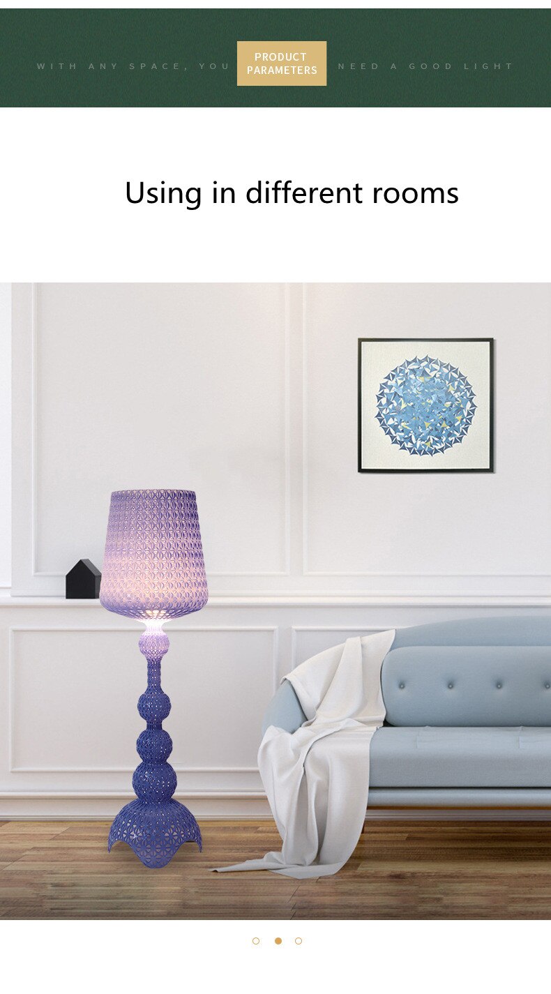Italy Design Kartell Kabuki Table Lamps Acrylic Desk Lights Art Decor LED Standing Light Living Room Bedroom Hollow Floor Light