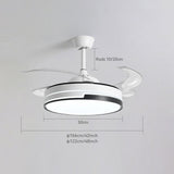 New 110V 220V Nordic Ceiling Fan Living Room Led Invisible Fan Lamp Ceiling Bedroom Fan Remote Control Reversible Blades Fans