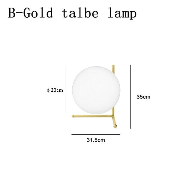 Nordic Glass Ball Table Lamp Modern LED floor lamp for Living Room Deauty Sofa Light Bedroom Bedside Lustre industrial desk lamp