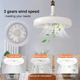 Ceiling Fan With Lighting Fan Lamp with Remote Control B22 to E27 Silent Ceiling Fan For home bathroom 3 Gears Wind Speed