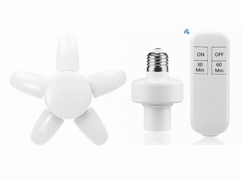 E27 LED Bulb Fan Blade Timing Lamp 220V 110V 60W Foldable Led Light Bulb Lampada For Home Ceiling Light With Remote Controller