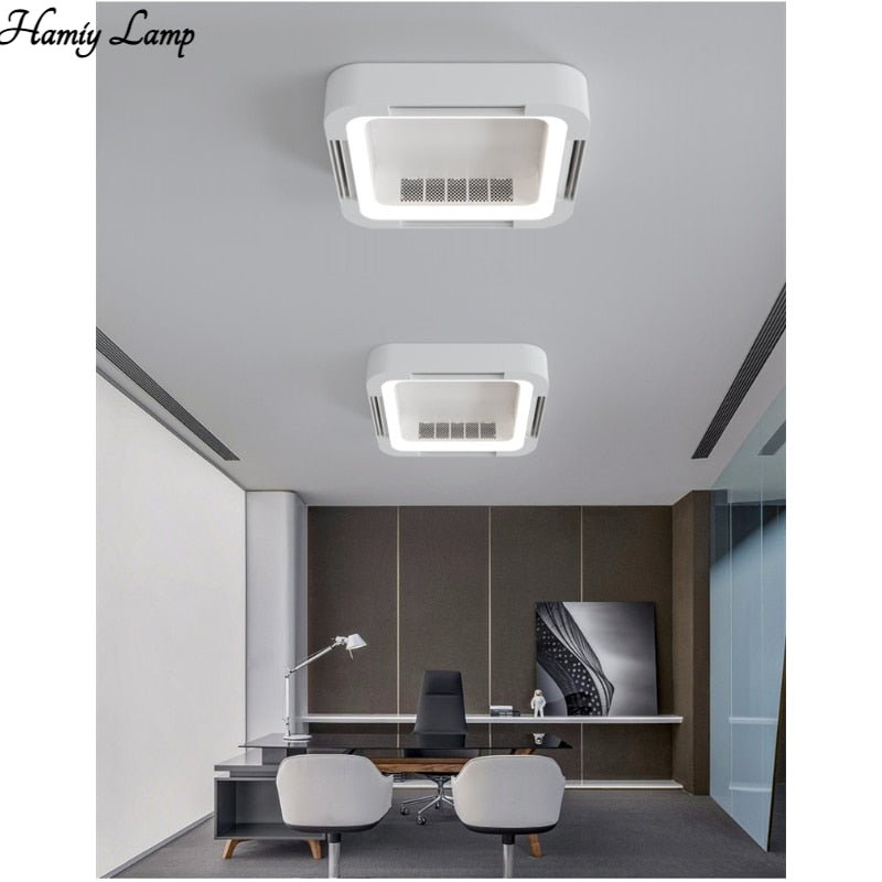 LED Ceiling Fans Lamp Nordic Invisible Bladeless Circulator Bedroom Living Room Dining Bedroom Fan Ventiladores De Techo