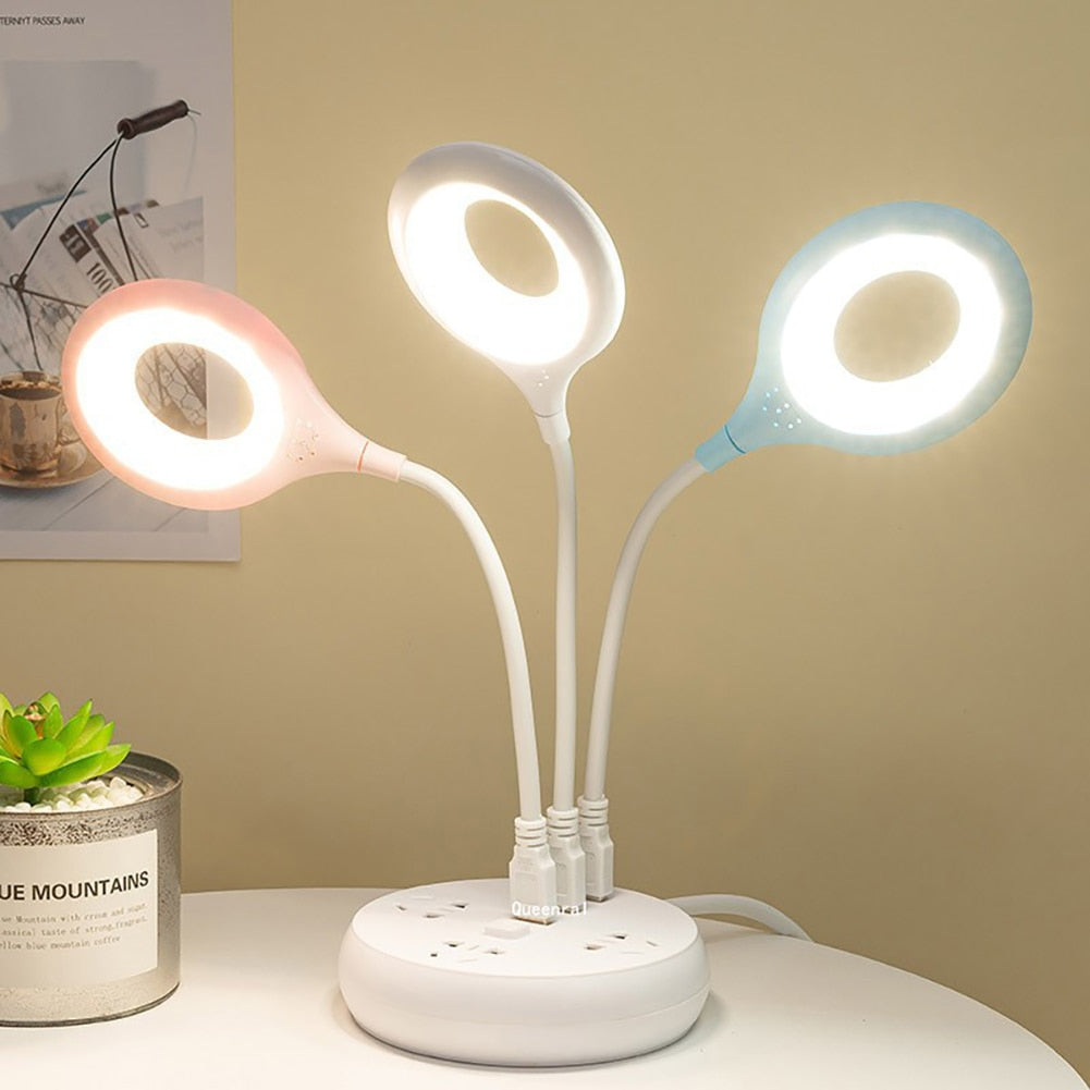 Plug and Play LED Desk Lamp Home Decorative Night Light Desktop Light for Bedroom Reading Light Eye-Protect Night Light
