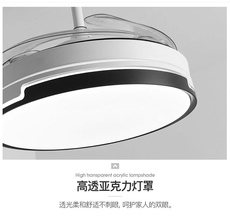 42 Inch 36W 47 Inch 48W Ceiling Lamp With Fan Remote Control Lnvisible Fan Blade Fan Chandelier Led Modern Ceiling Fans
