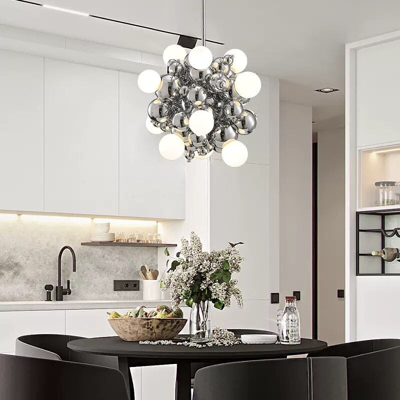 Modern Magic Bean Molecular Chandelier Lamp Novelty Luxury Dining Room Pendant Light Personality Art Glass Ball Hanging Lights