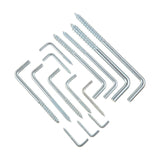 2/5/10/20pcs Square Bend Hook L Cup Hanger Screw-in Wall Picture Photo Frame Lamp Light Eyescrew 20-100mm 14-Sizes Zinc-Plated