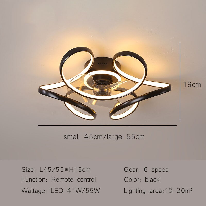 Modern Led Lamp Ceiling Fan Light Chandelier Remote Control Ceiling Fans with Light Nordic Bedroom Dining Room Indoor Lighting