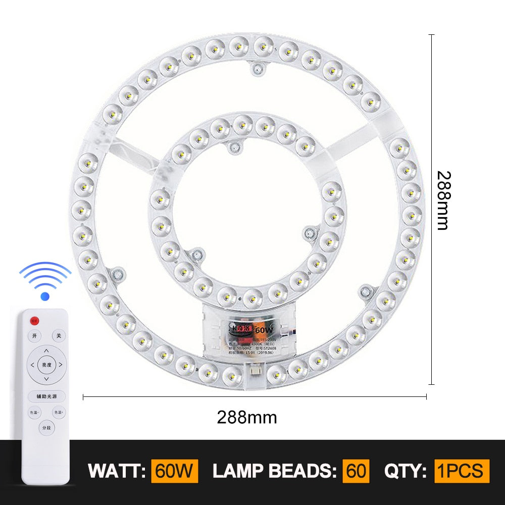 Led Ceiling Light Replacement Led Light Panel Dimmable Round Led Module Board 220V For Ceiling Lamp Fan Lights 60W 72W 80W 100W
