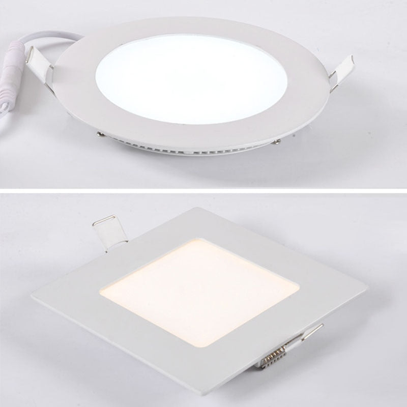 LED panel light Ultra thin Downlight lamp 3W 4W 6W 9W 12W led ceiling recessed downlight 110V-220V slim round square panel light