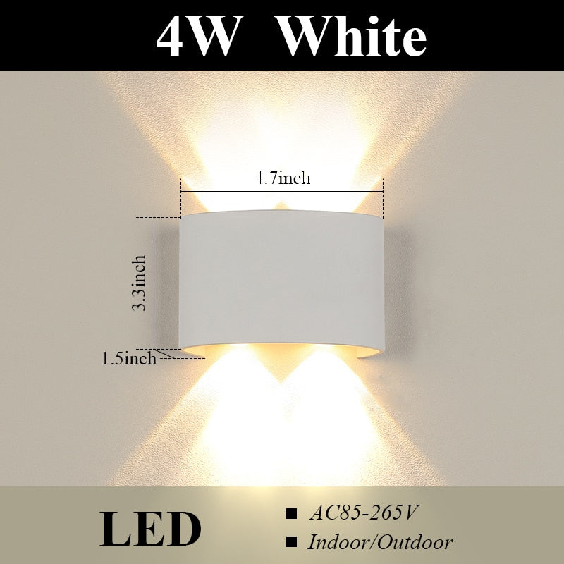 Led Wall Lamp Outdoor Waterproof Up And Down Luminous Lighting Garden Decoration AC85-265V Wall Lights for Bedroom Living Room